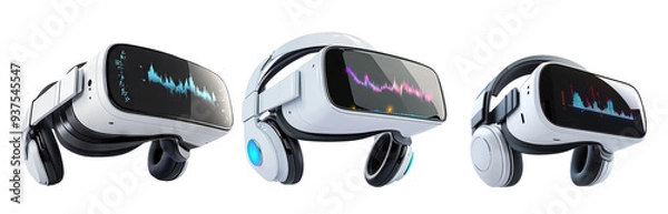 Fototapeta Vr headset set isolated on transparent background