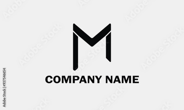 Fototapeta Creative letter logo for business and enterprise, designed as a monogram MP TEMPLATE VECTOR