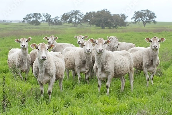 Fototapeta Sheep Standing in a Field