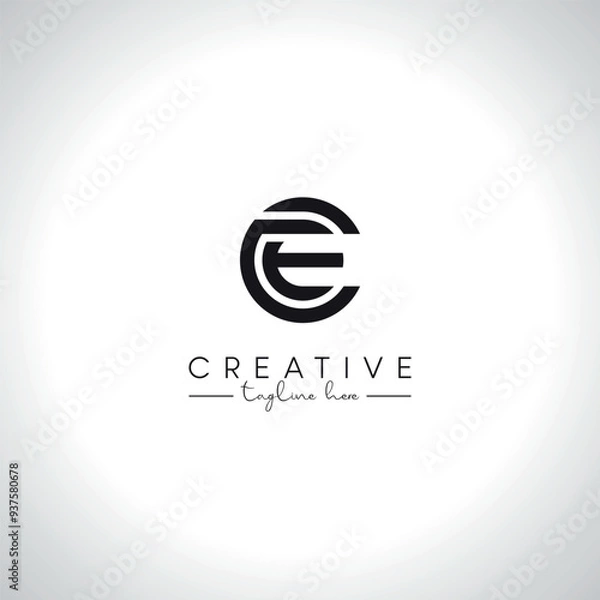 Obraz CE EC Alphabet Letters Monogram Logo Design. Initial Vector Template.