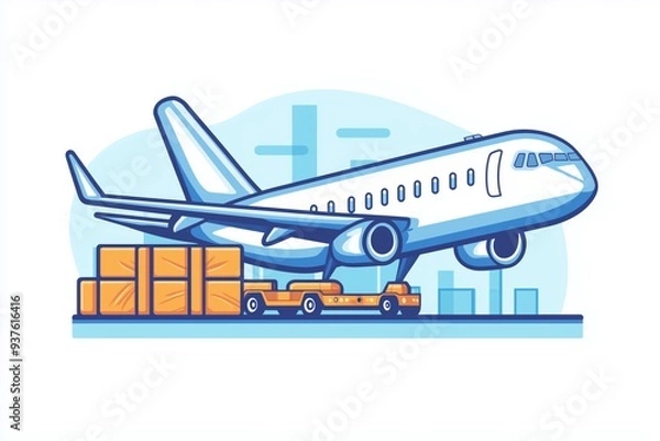 Fototapeta High-Resolution Stock Image of Airplane in Flight with Cargo Under Wings - Perfect for Aviation and Transport Projects