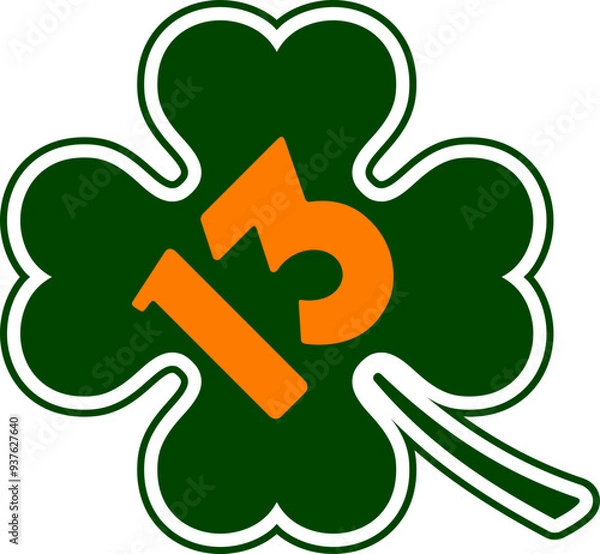 Fototapeta Lucky 13 Four Leaf Clover