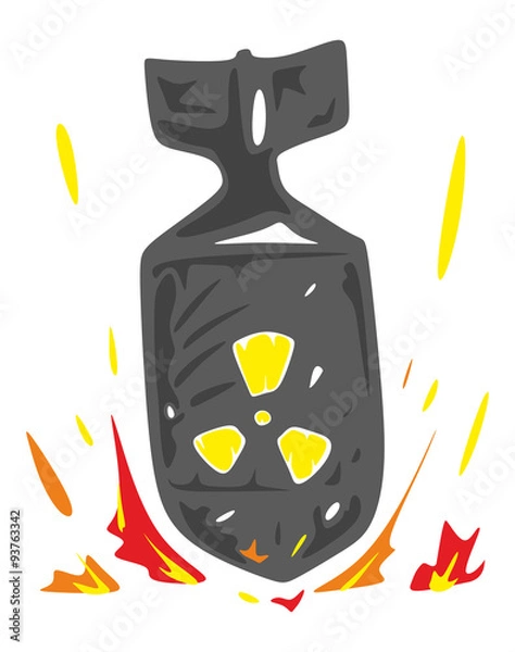 Fototapeta Falling Nuclear Bomb Vector
