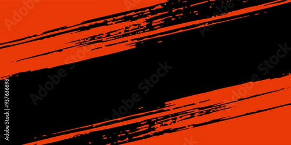 Fototapeta Abstract speed lines style orange color halftone banner design template. Vector illustration. modern halftone grunge vector grunge orange