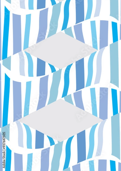 Fototapeta  The blue background image uses shapes to create an image. continuous paste used in graphics