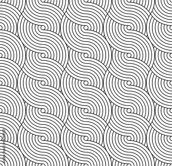 Obraz Seamless Pattern - Vector Illustration. Geometric Seamless Background with Intertwined Curves - Circle Forms