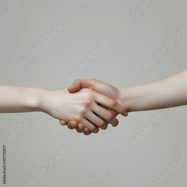 Fototapeta Two Hands Clasped in a Handshake