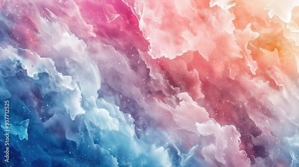 Fototapeta Abstract 3d colorful background.Colorful steam,smoke.Acrylic and watercolor paint strokes,gouache.Multicolored art blurred banner