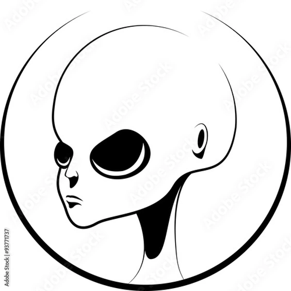 Obraz Simple graphics gray alien