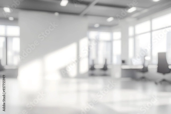 Obraz Blurred white office background.