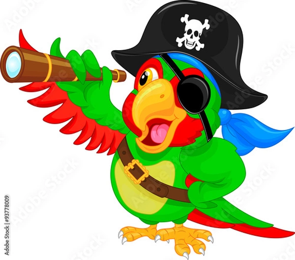 Obraz Kreskówka Pirate Parrot
