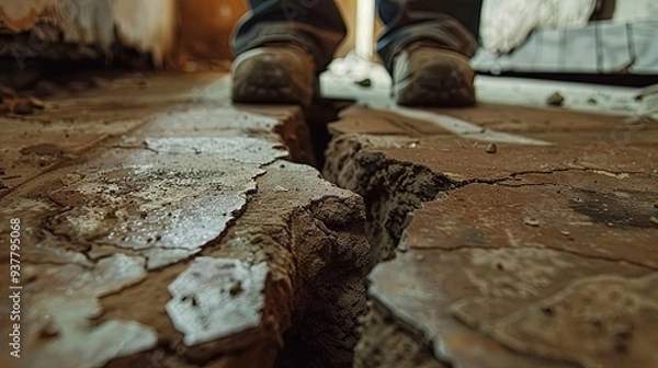 Obraz Basement crack in floor