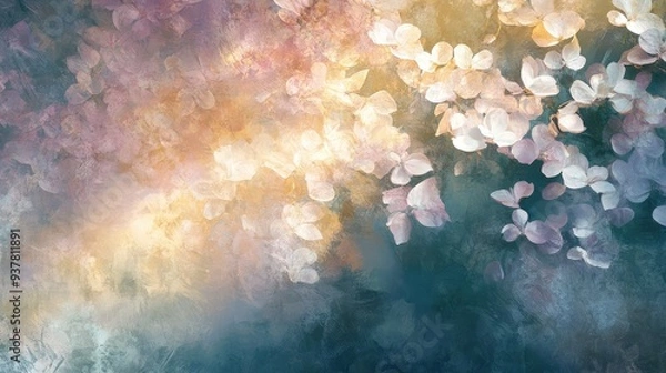 Obraz Soft, ethereal fragments creating a delicate, glowing effect with light reflections and subtle hues.