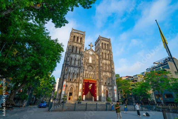 Fototapeta 朝のハノイ大聖堂