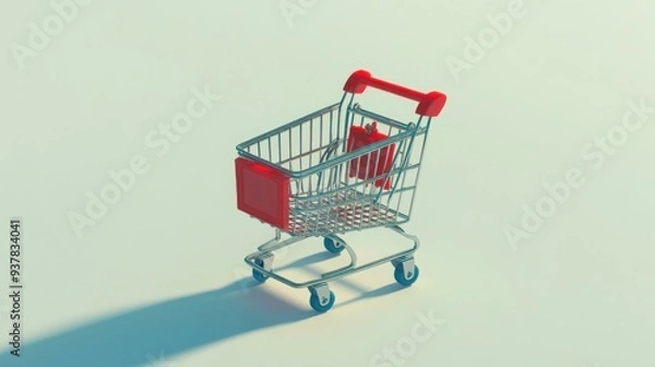 Fototapeta Modern Shopping Cart: A Symbol of Retail and Consumer Experience in the Business Landscape