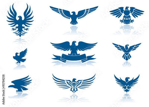 Fototapeta Eagles Silhouettes Set
