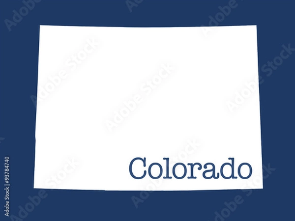Obraz Colorado state outline illustration with blue background