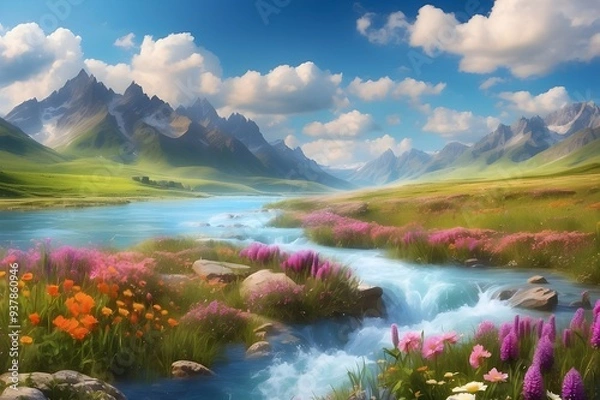 Fototapeta Canal between mountains