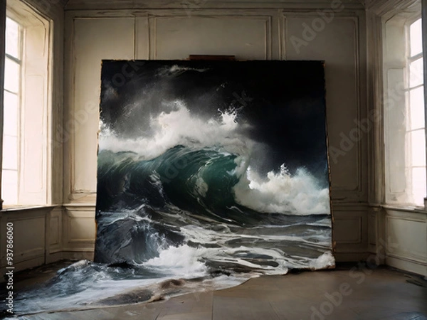 Obraz Mystery storm into the antique mirror.