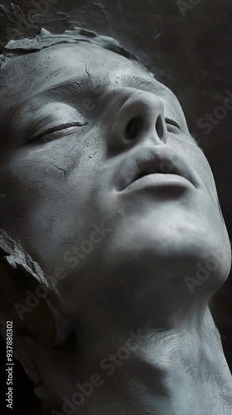 Fototapeta Close-Up Portrait Sculpture: A Study in Form and Texture