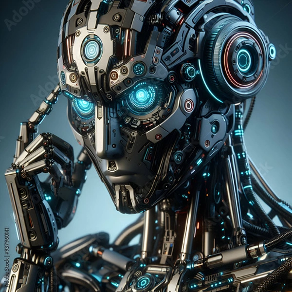 Fototapeta Cybernetic Elegance: The Human-Like Complexity of Advanced Robotics