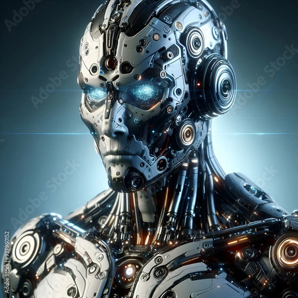 Fototapeta Mechanical Marvel: The Intricate Design of a Humanoid Robot