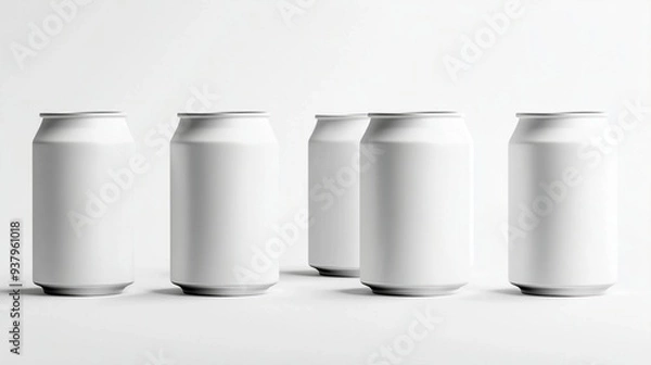 Fototapeta White blank can mockup isolated on a white background