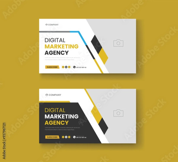 Fototapeta Corporate business and digital marketing youtube thumbnail or web banner template