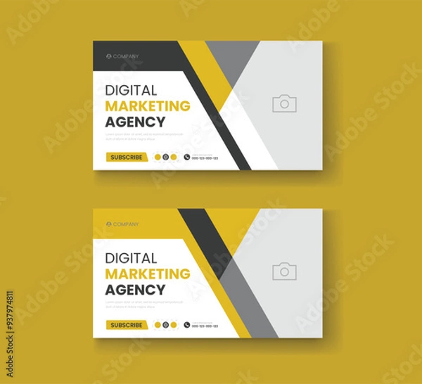 Fototapeta Corporate business and digital marketing youtube thumbnail or web banner template