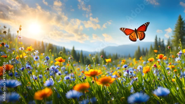 Obraz butterfly on a meadow