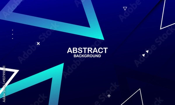 Fototapeta Abstract blue background with triangles. Eps10 vector