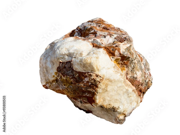 Fototapeta big granite rock stone isolated on white