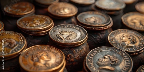 Fototapeta Ancient Coin Collection