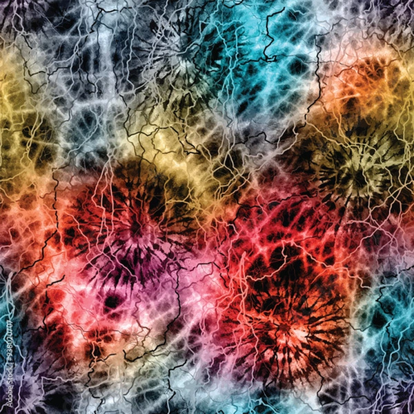 Fototapeta Tai Day Seamless Pattern., Rainbow 