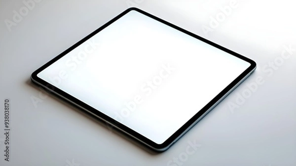 Fototapeta On a white background, the tablet with a white screen.