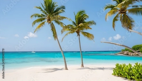 Fototapeta beach with palm trees