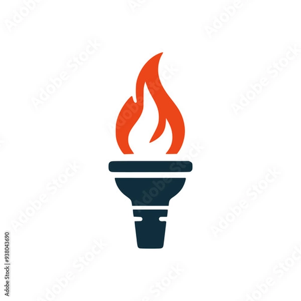 Obraz torch fire flame logo vector illustration template design
