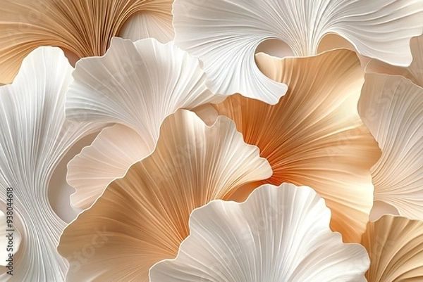 Fototapeta An abstract floral pattern made of ginkgo leaves