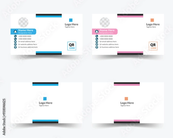 Fototapeta Business Card Design, Double sided Business Card Design, Unique Business Card Design, Visiting Card, Blue Color Business Card Design, Modern Business Card Design, Professional Business Card Design