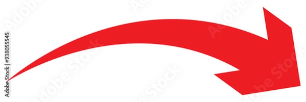 Fototapeta Long Arch Arrow Vector Icon. Isolated Vector Design Element