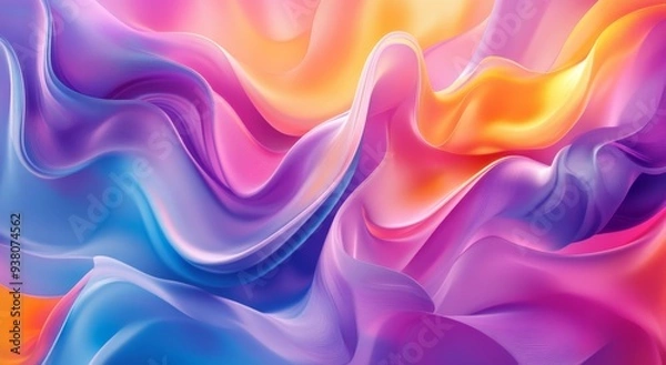 Obraz Abstract Colorful Wavy Background Fluid Gradient Liquid Dynamic Texture Design