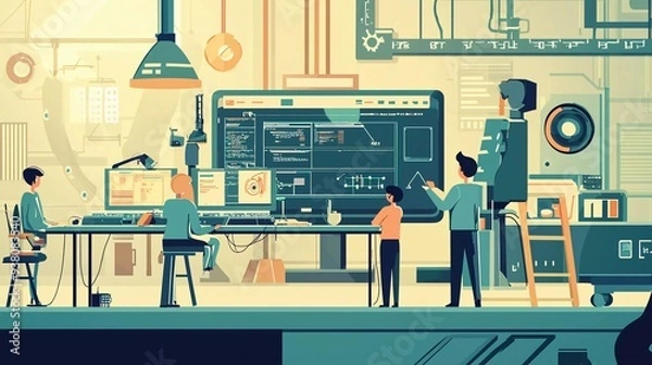 Obraz Little people test quality assurance in software