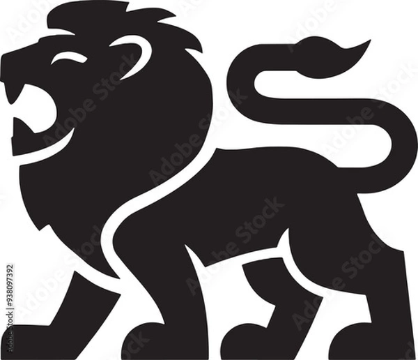 Fototapeta Lion silhouette vector art illustration