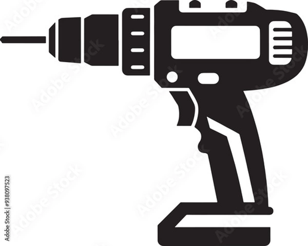 Obraz Drill silhouette vector art illustration