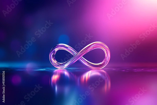 Fototapeta A stunning infinity symbol in vibrant colors, representing endless possibilities and eternal concepts in a captivating design.