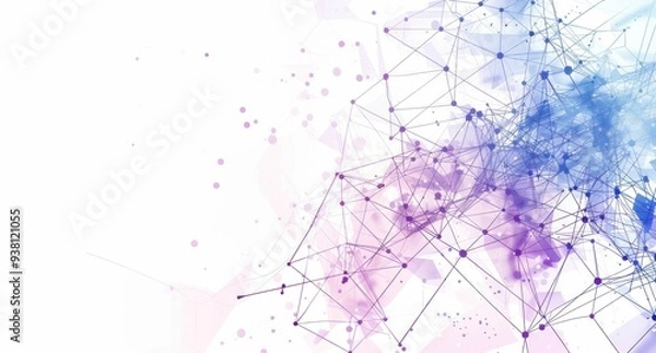 Fototapeta Abstract network design with interconnected nodes on a soft gradient background