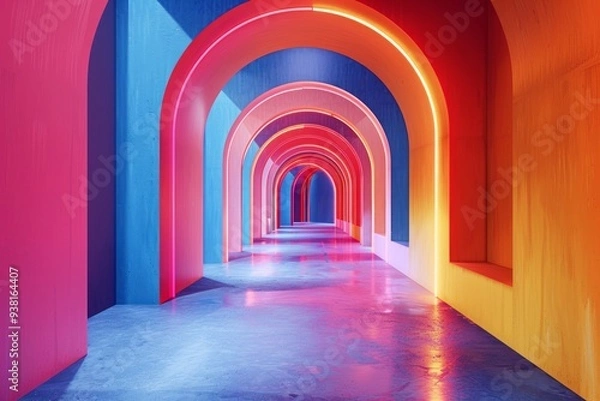 Fototapeta abstract neon background or product display podium with copy space