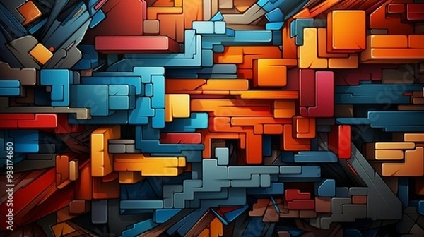 Obraz a retro video game-inspired background pattern.