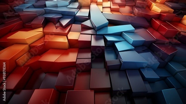 Obraz a colorful abstract geometric background.