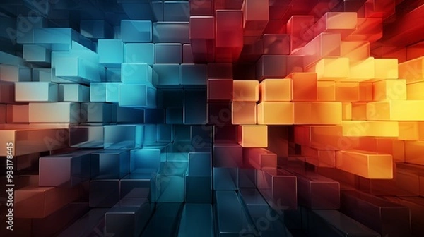 Obraz a colorful abstract geometric background.